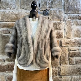 Blue Iris Mink Sleeved Stole, Size OS