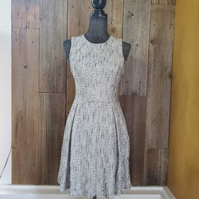 Aqua Metallic Fit and Flare Cocktail Dress, Size M