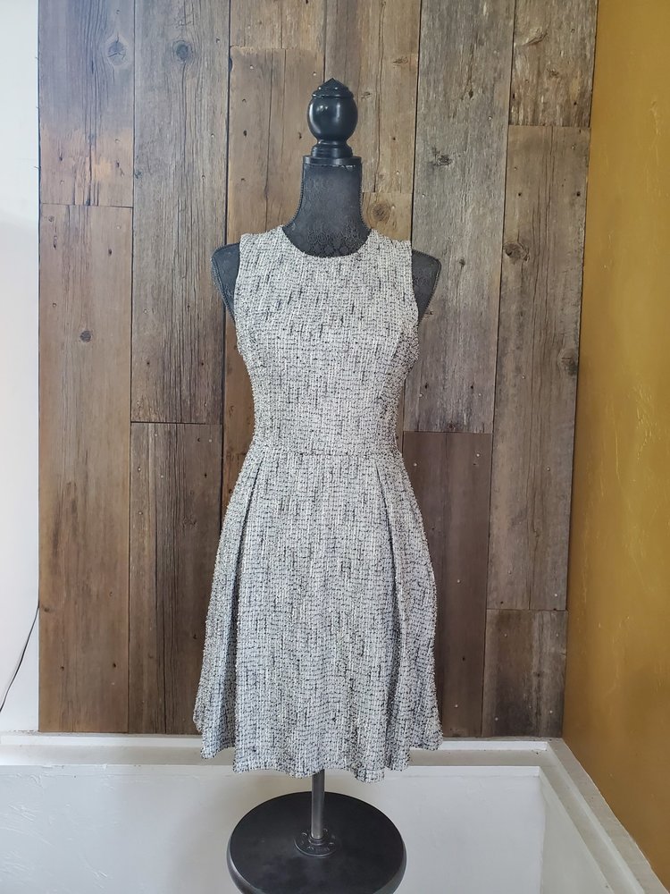 Aqua Metallic Fit and Flare Cocktail Dress