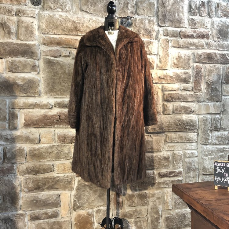 Classic Pencil Mink Coat, Size L