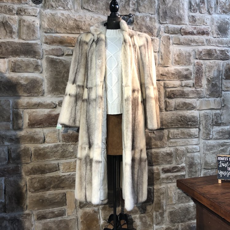 Cross Mink Multi-Layered Coat, Size L