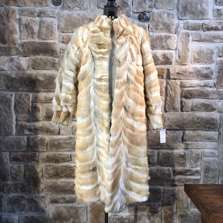 Golden Isle Fox Section Long Coat, Size M