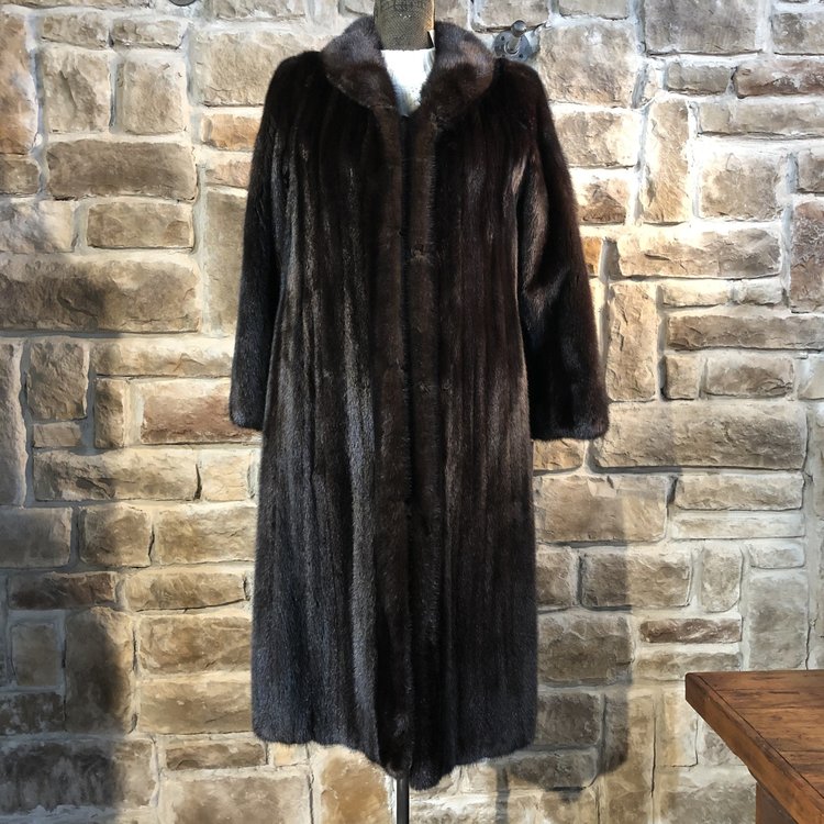 Dark Ranch Mink 3/4 Length Coat, Size M
