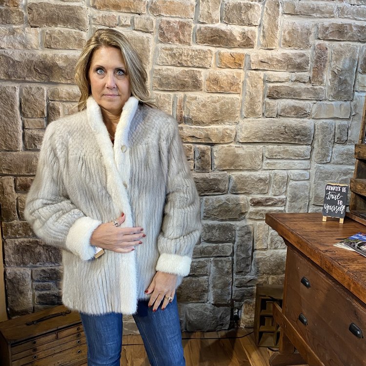 Gray Mink Jacket, Size L