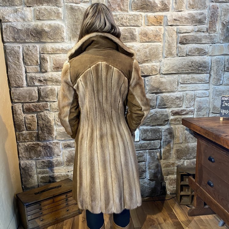 Suede and Autumn Haze Mink Coat, Size M