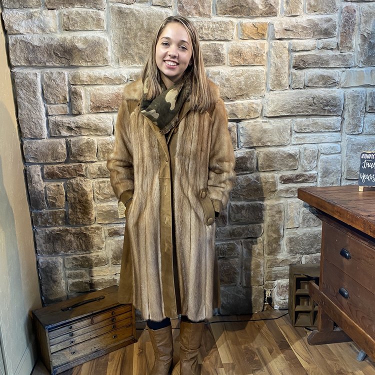 Suede and Autumn Haze Mink Coat, Size M