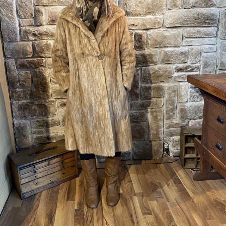 Truesdell Autumn Haze Pencil Mink Coat, Size S