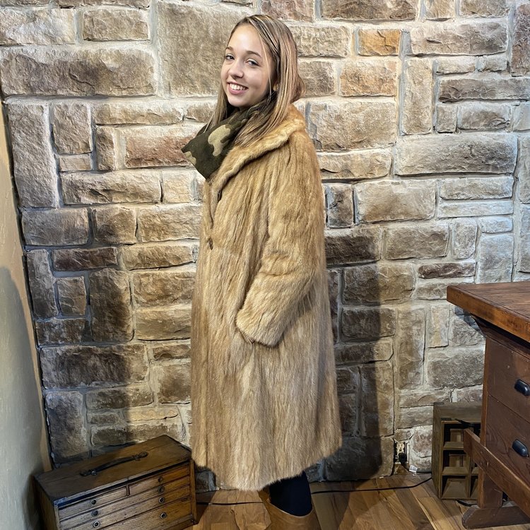 Truesdell Autumn Haze Pencil Mink Coat, Size S