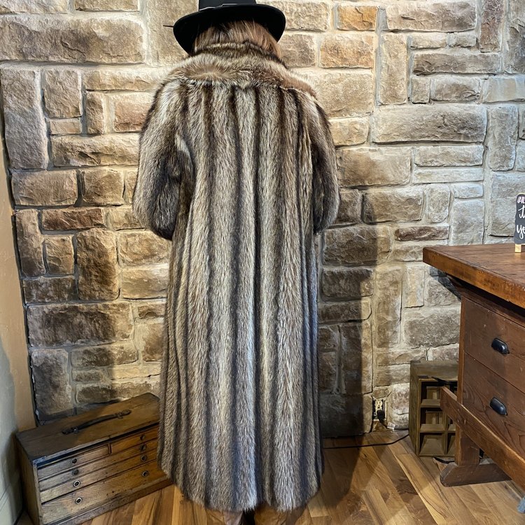 Manor-Feldman North American Raccoon Full Length Coat, Size S
