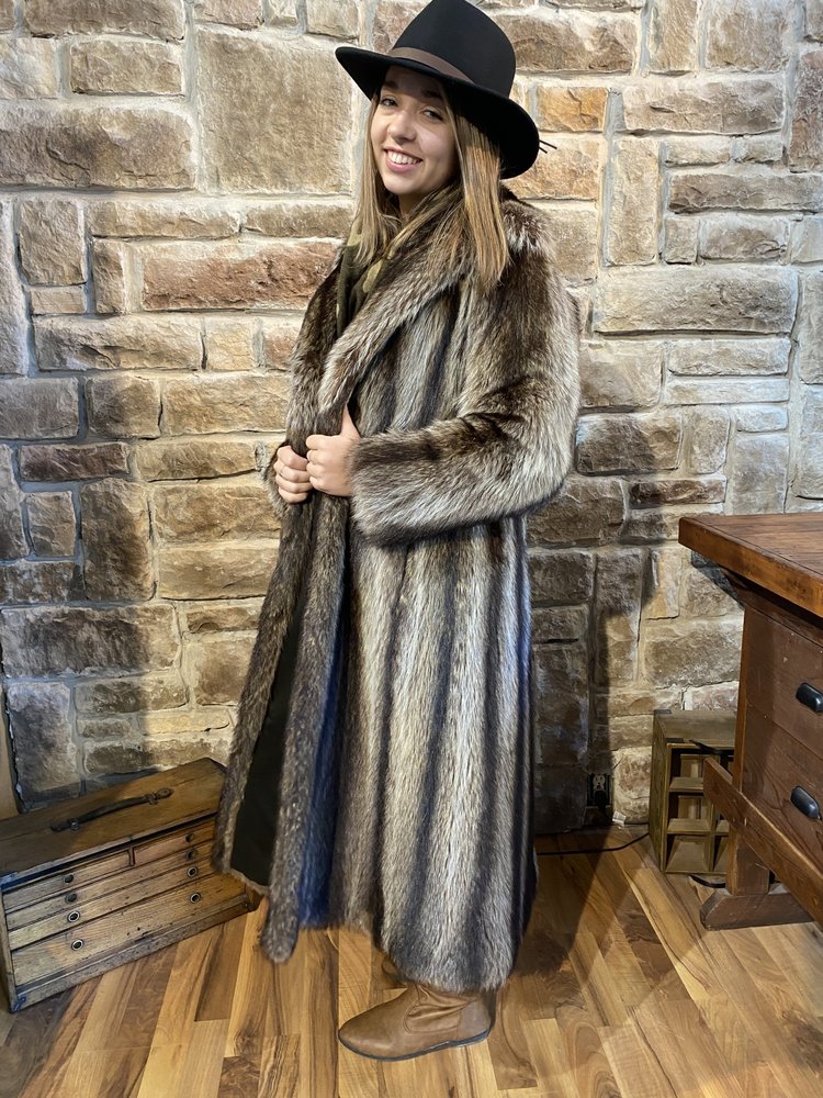 Jerome Walk Jr North American Raccoon Long Coat, Size S