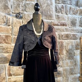 Hearts & Roses Black Bolero, Size XL