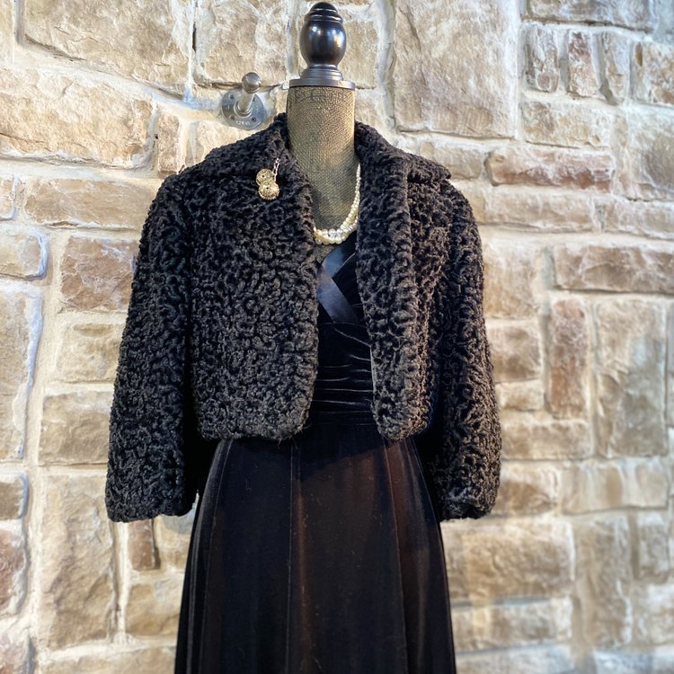 Faux Persian Lamb Jacket, Size L