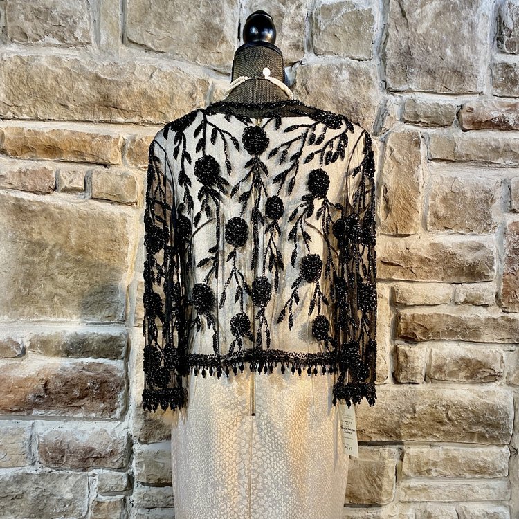 Black Beaded Jacket, Size L
