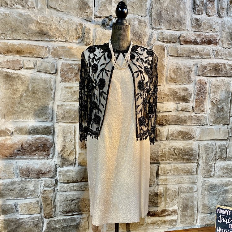 Black Beaded Jacket, Size L