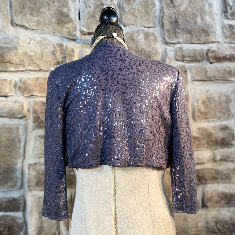 Marina Gray Sequined Jacket, Size M
