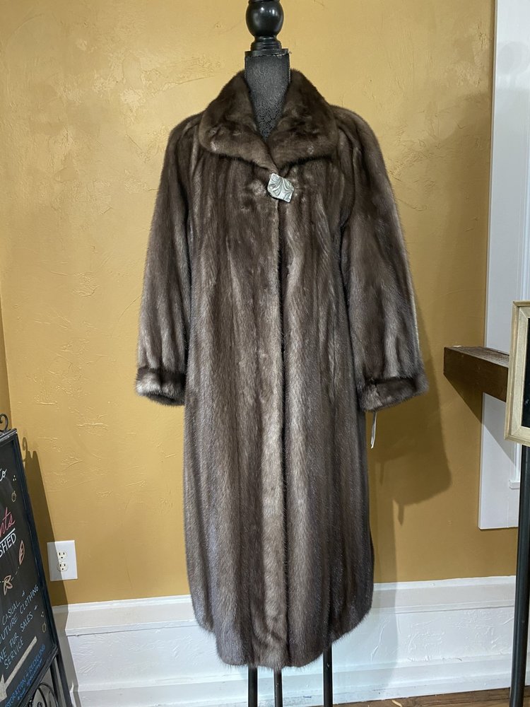 Blue Iris Mink Full Length Coat, Size M