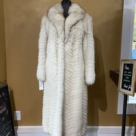 Saga Fox Blue Fox Full Length Coat, Size S