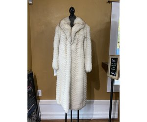 Blue Fox Full Length Coat, Size M - Elements Unleashed