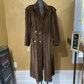 Made in Canada Sheared Ranch Mink Trench Style Coat, Size L