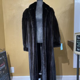 Dark Ranch Mink Full Length Coat, Size S/M