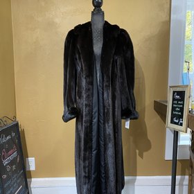 Dark Ranch Mink Full Length Coat, Size L