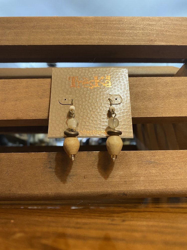 Stacked Bead Dangle Earrings