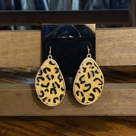 Faux Fur Cheetah Print Drop Earrings