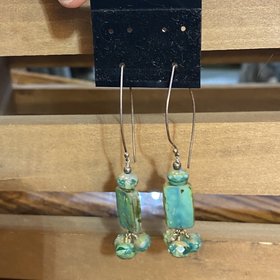 Glass and Crystal Dangle Earrings