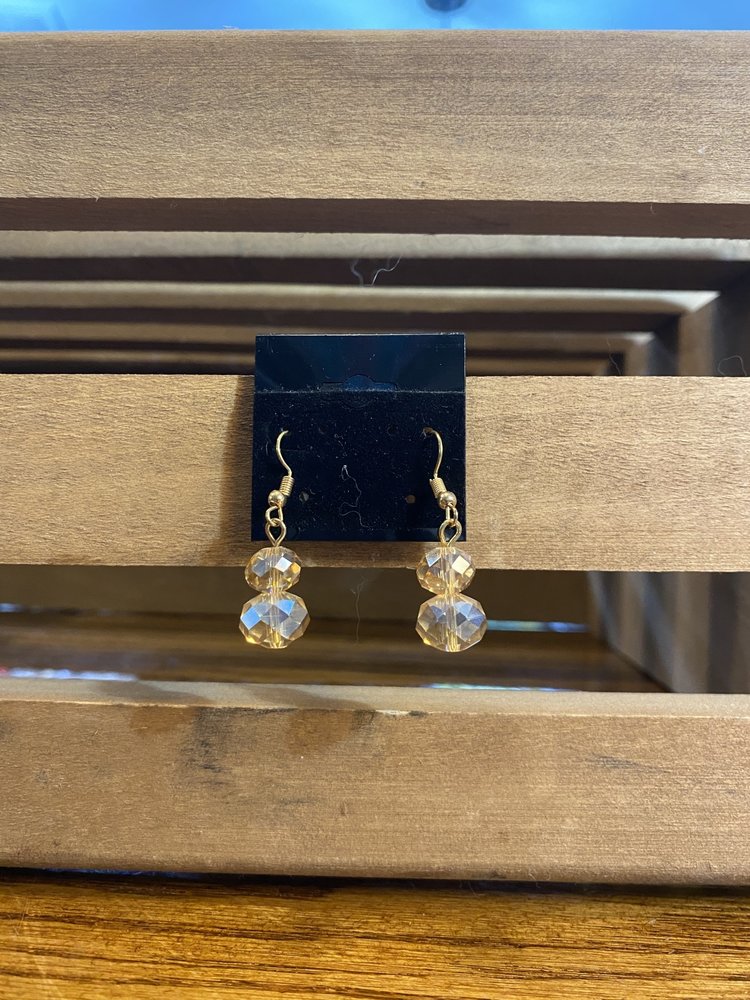 Gold Stacked Bead Earrings