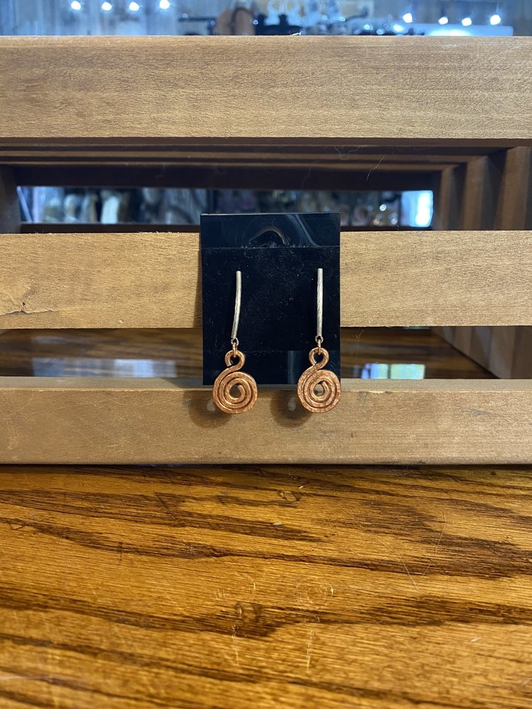 Bronze Swirl Drop Earrings