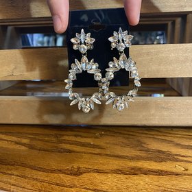 Rhinestone Oval Earrings