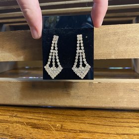 Silver Crystal Drop Earrings