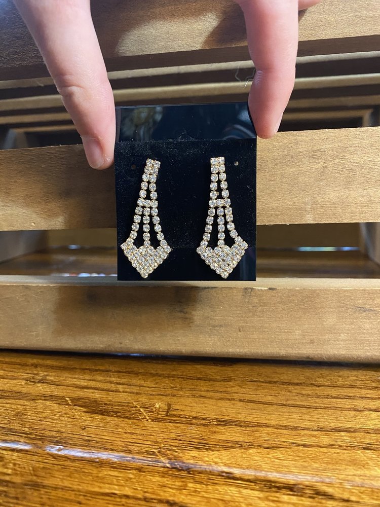 Silver Crystal Drop Earrings