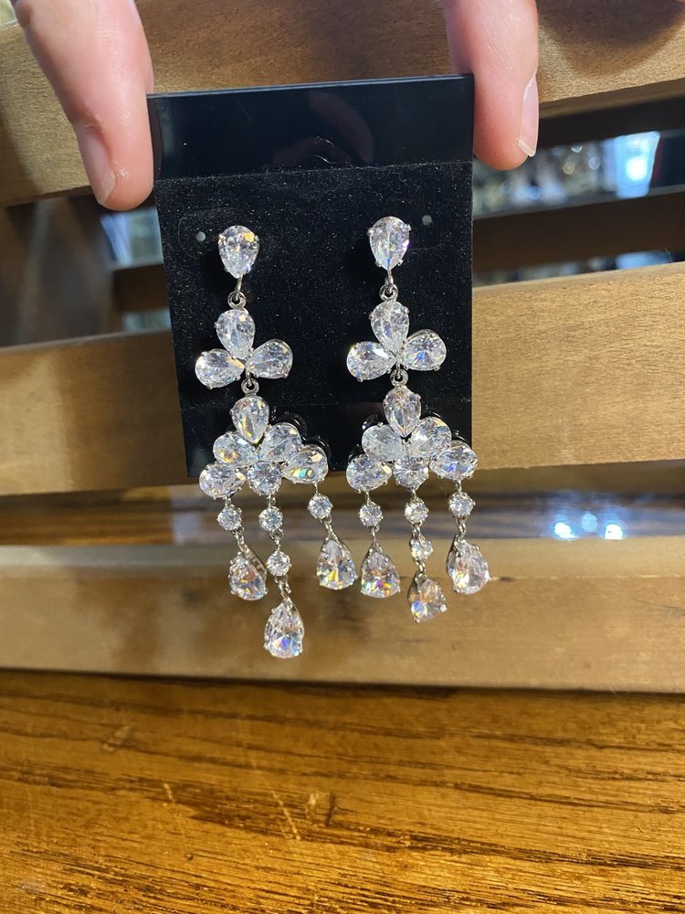 Large Silver Chandelier Earrings