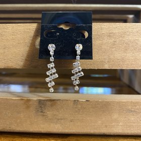 Small Tapering Rhinestone Drop Earrings