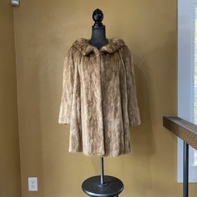 Nigbor Furs Autumn Haze Mink Sections Coat, Size M