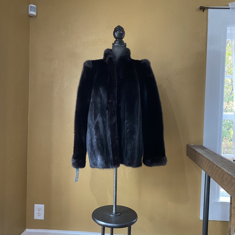 Black Ranch Mink Coat, Size M