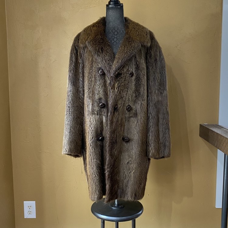 Nutria Double-Breasted Jacket, Size L