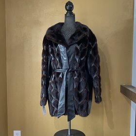 Mink and Leather Stroller, Size XL