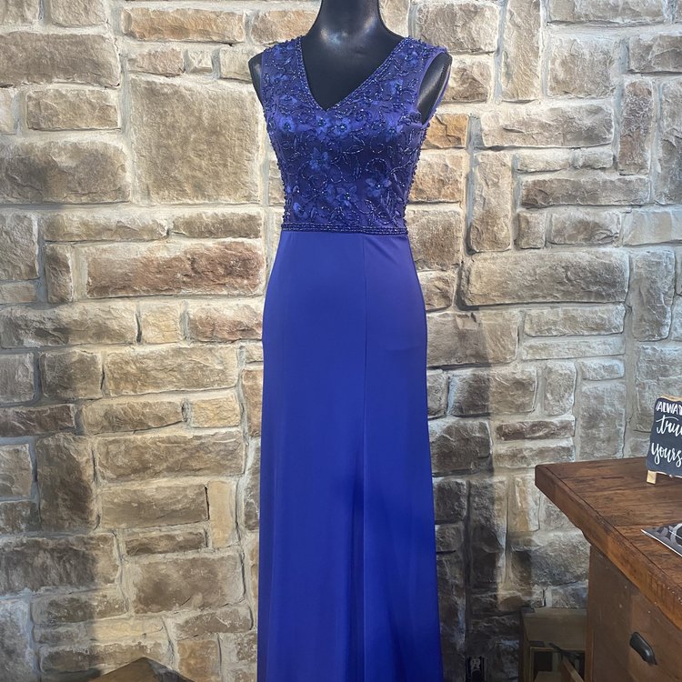 Sue Wong Navy Gown with Beading, Size 0
