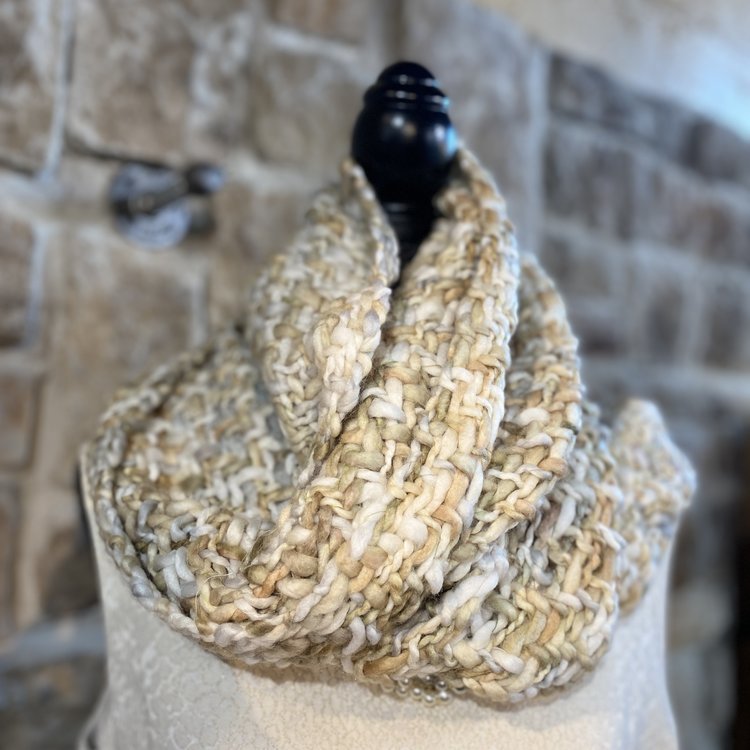 Oatmeal Loom-Woven Oblong Scarf