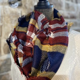 Plaid Wool Infinity Scarf