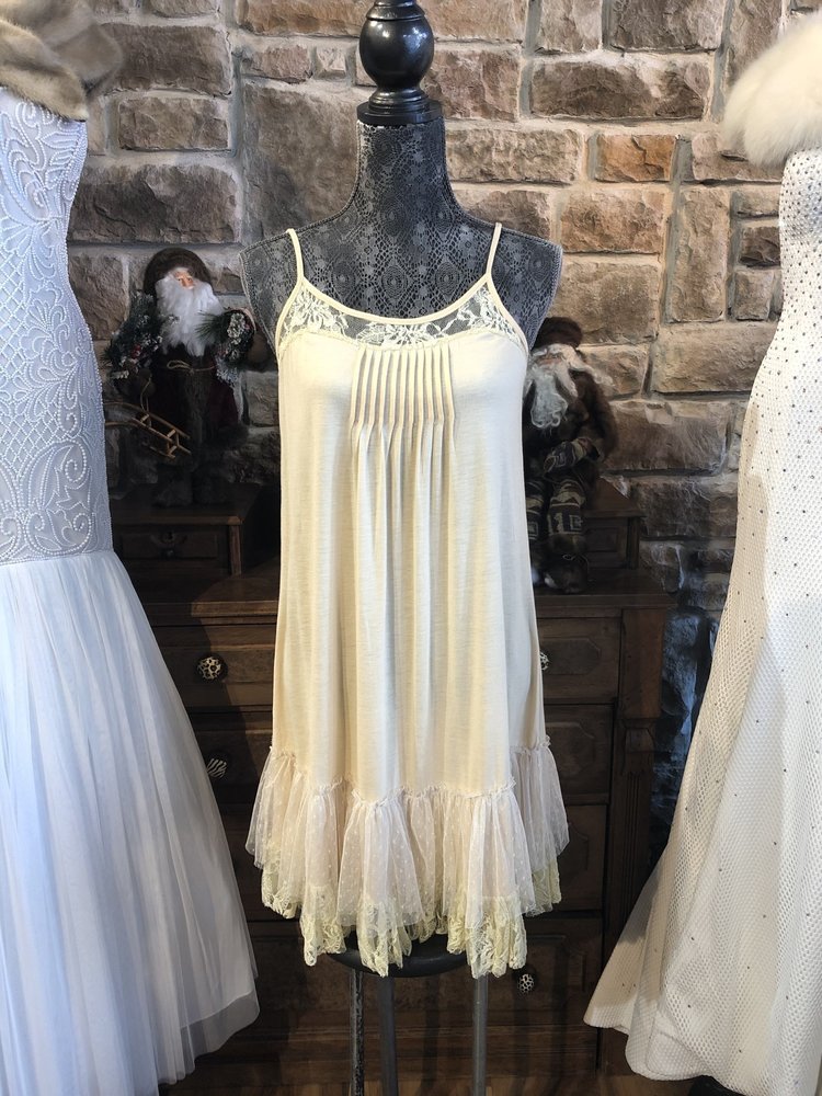 Ivory Slip Dresses with Lace