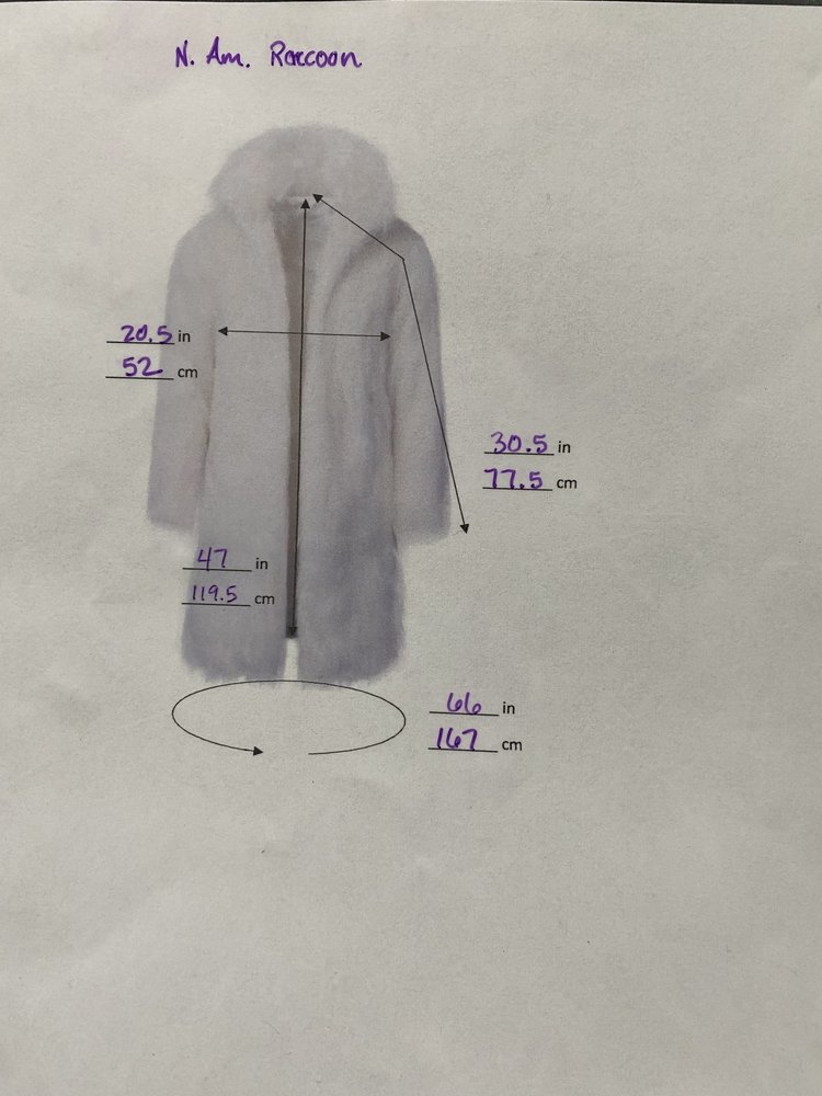 Manor-Feldman North American Raccoon Full Length Coat, Size S