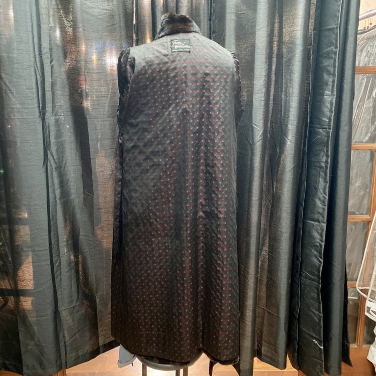 Truesdell Very Dark Ranch Mink Coat w/Female Pelts, Size S