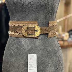 Corral Suede and Snakeskin Belt by Corral, Size S