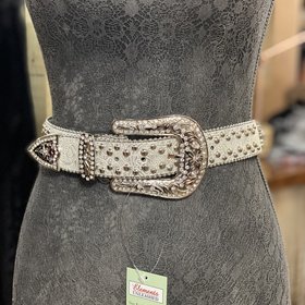 Blazin Roxx White Studded Floral Belt