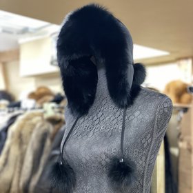 Black Fox Trapper Hat, O/S