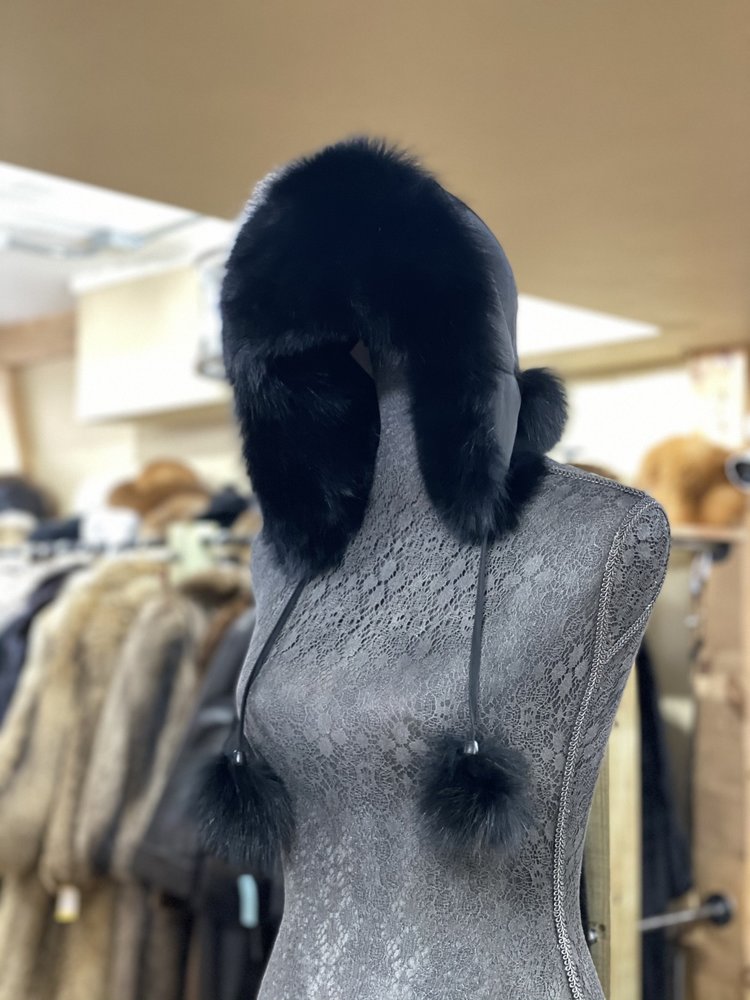 Black Fox Trapper Hat, O/S