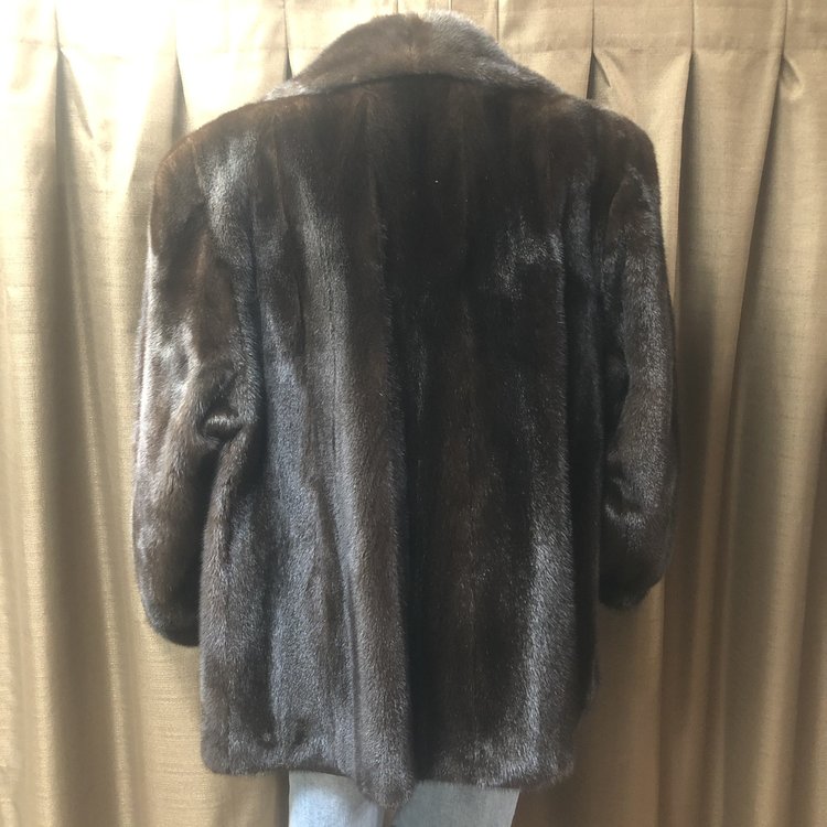 Dark Ranch Mink Jacket w/Banded Cuffs, Size XL